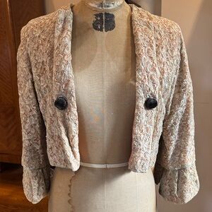 Elegant Cream Lace Women's Jacket